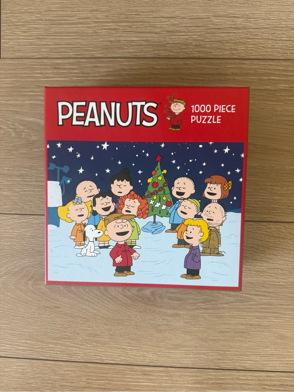 Peanuts Holiday Puzzle Box in Red and Navy